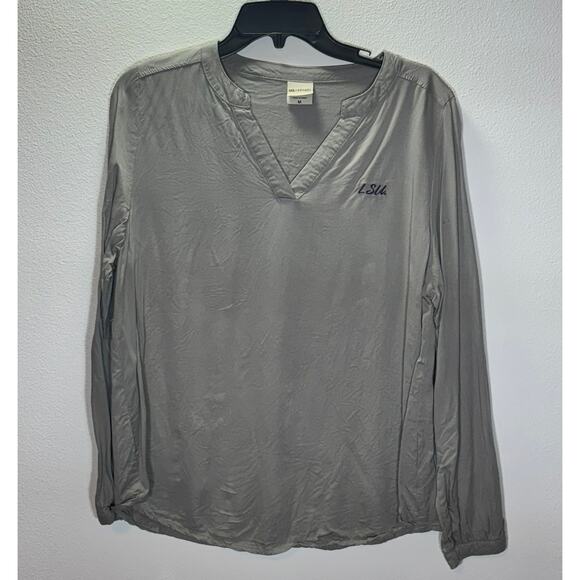 UG Apparel LSU The Lyne Gray Long Sleeve V-Neck Top Women’s Size M Casual Fit - Picture 1 of 7